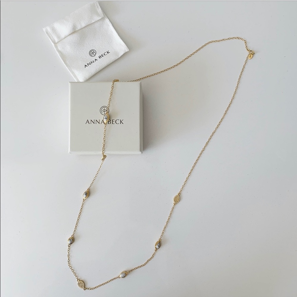Anna Beck Howlite Multi Disc Station Necklace